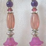 Amethyst And Tiger Eyes Lucite Blossom Earrings