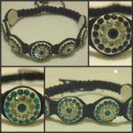 Black Or Turquoise And White Crystal Coin Shaped..