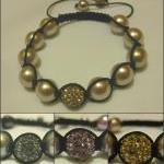 Gold, Lilac Or Silver Crystal Pave Bead And Gold..