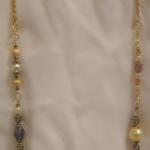 Antique Gold Crystal And Pearl Multi Chain..