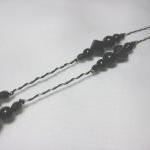Art Deco Style Long Black Beaded Necklace On..