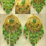 Genuine Jade And Leafy Green Crystal Antique Gold..