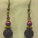 Mulberry Pave Bead Antique Gold Earrings