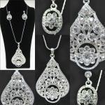 Beautiful Crystal Rhinestone Pendant And Earrings..