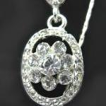 Beautiful Crystal Rhinestone Pendant And Earrings..