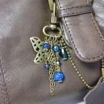Antique Bronze Filligree Butterfly Crystal Beaded..