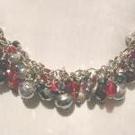 Sumptuous Ruby Red Crystal And Haematite Silver..
