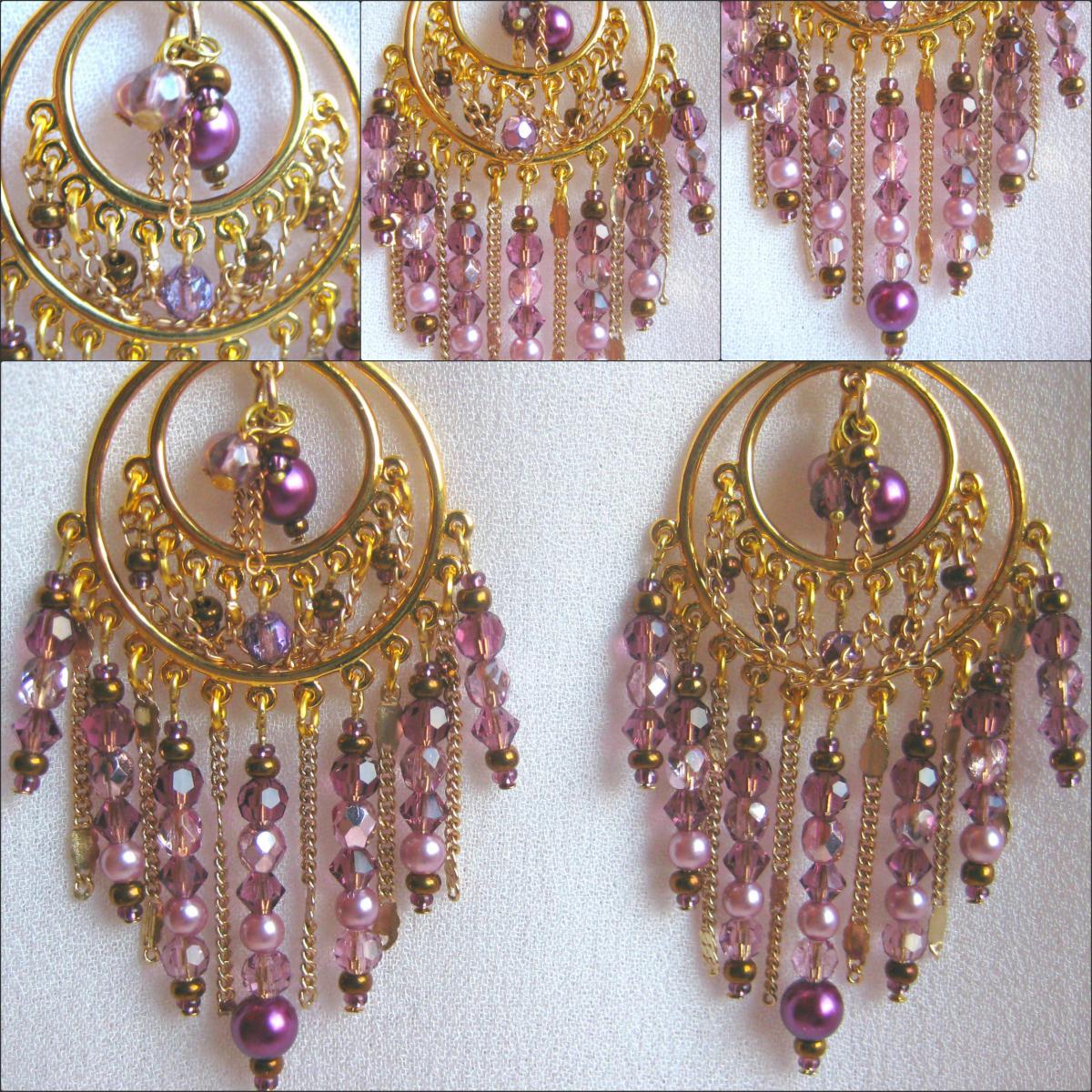 Bollywood CHANDELIER FASHION EARRINGS Gold Silver Statement Metal Red Pink Maroon Stones Vintage main image 0